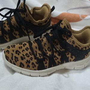 Leopard Print Sneakers with Black Accents